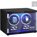 VEVOR Uhrenbeweger, Automatik-Uhrenbeweger, Watch Winder, Uhrenbeweger für Automatikuhren, Automatischer Uhrenbeweger mit Platz für 2 Uhren, LED