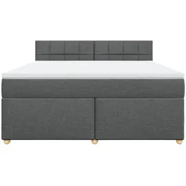 vidaXL Boxspringbett 180 x 200 cm Dunkelgrau