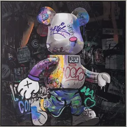 Keilrahmenbild BUSY BEAR - bunt
