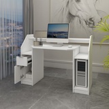Schreibtisch Computertisch Einstellbar Laptoptisch Gamingtisch PC 123,2 cm Weiß