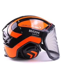 protos® Forsthelm / Schutzhelm Edition mit Gehörschutz und Visier Integral Forest Schwarz/neonorange Onesize