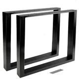 Köhko Tischbein 2er Set (1 Paar) Tischkufen& Tischbeine Tischuntergestell Möbelfüße schwarz 80 cm x 72 cm