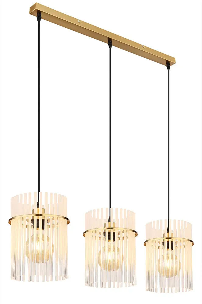 Pendelleuchte Esszimmerlampe 3-Flammig Deckenleuchte Lampe Gold 3-Flammig