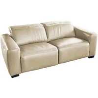 KAWOLA Sofa FINN 3-Sitzer mit Relaxfunktion Leder cremeweiß