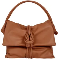 Samantha look Henkeltasche SAMANTHA LOOK, Damen, Gr. B/H/T: 33cm x 26cm x 6cm onesize, braun (cognac), Leder, clean, Taschen, echt Leder, Made in Italy