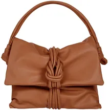 Samantha look Henkeltasche SAMANTHA LOOK, Damen, Gr. B/H/T: 33cm x 26cm x 6cm onesize, braun (cognac), Leder, clean, Taschen, echt Leder, Made in Italy
