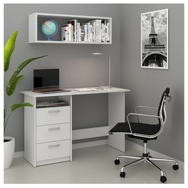 Vicco Schreibtisch Meiko, Weiß Arbeitstisch Bürotisch Regal PC Tisch Schubladen