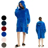 Wohndecke Ärmeldecke Tragbare Decke,Wohndecke,Fleecedecke,Kuscheldecke, BTTO, SchalDecke mit Ärmeln,Wohndecke,Einfarbig,Weich blau