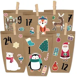 Papierdrachen DIY Adventskalender zum Befüllen - Aufkleber