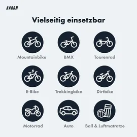 Aaron Sport One Luftpumpe Fahrrad-Stand-Pumpe für alle Ventile mit Manometer rot