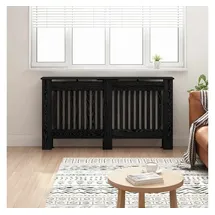 vidaXL Heizkörperabdeckung Schwarz Eichen-Optik 152 x 19 x 81,5 cm