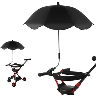 Universal Sonnenschirm Sonnenschutz für Kinderwagen & Buggy, UV Schutz 50+ / 75 cm Durchmesser, 360° Dreh und Neigbar Kinderwagen Sonnenschirm mit Universal Halterung, Sonnensegel Kinderwagen Zubehör