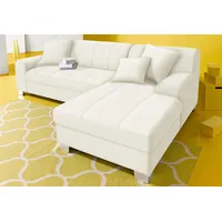 DOMO collection Ecksofa »Turah incl. Zierkissen, moderne Steppung, auch in Leder«, wahlweise mit Bettfunktion, Schlafsofa, B/T/H: 239/152/75 cm, L-Form,