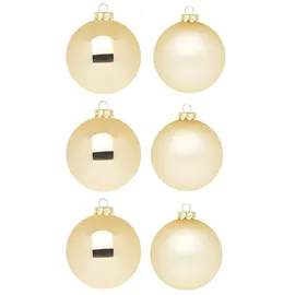 INGE-GLAS Weihnachtskugeln 10cm Glas 6 Stück - Champagner