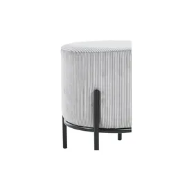 Möbel Kraft Hocker Cord 35 x 38 x 35 cm Grau/Schwarz