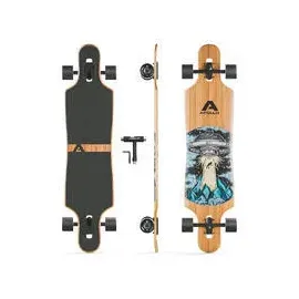 Apollo Twin Tip DT Fiberglas Longboards. Extrem leicht und stabil naturholzfarben|braun|SCHWARZ 38"