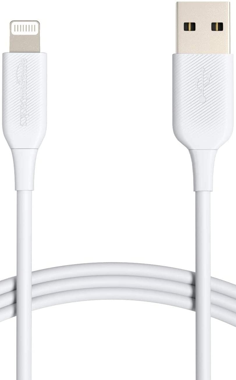 Amazon Basics Verbindungskabel Lightning auf USB-A, MFi-zertifiziertes Ladekabel für iPhone, weiß, 1.8 m