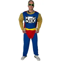 bad taste dieser Style macht geil Superhelden-Kostüm Bier-Mann mit Cape für Herren, Größe:L