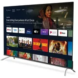 STRONG SRT43UD7553, 4K UHD Android TV, 43 Zoll / 108 cm, Triple Tuner, Android 11 (Google Assistant, Netflix, YouTube, Prime Video, Disney+), Kinoauflösung, Grau / Silber