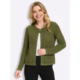 Sieh an! Strickjacke in Oliv-Schilf-meliert 44