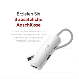 Linq 3in1 USB-C Multiport Hub - Space Grey-White