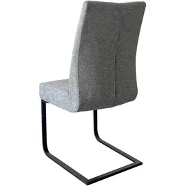 byLIVING Esszimmerstuhl MARLEN-XXL, 2er Set, Webstoff dunkelgrau, Gestell schwarz