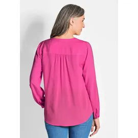 GOLDNER Elegante Viskosebluse mit V-Ausschnitt pink 44