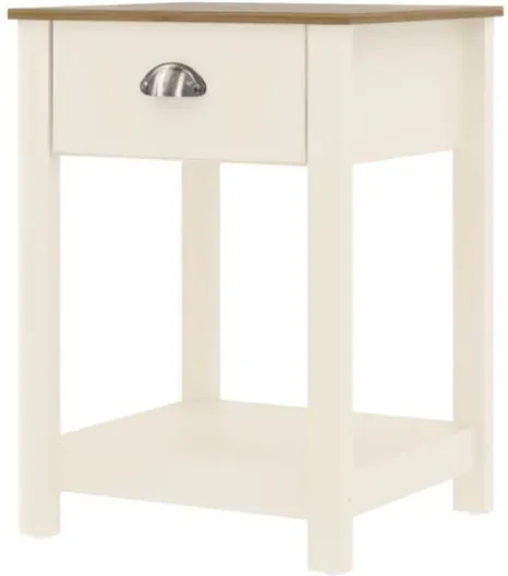 Galano Lexington Nachttisch mit 1 Schublade - 42 x 35 x 58,2 cm, beige Schlafzimmermöbel