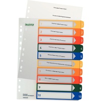 Leitz Register DIN A4, Überbreite 1-10 Polypropylen Mehrfarbig 10 Registerblätter PC-besc