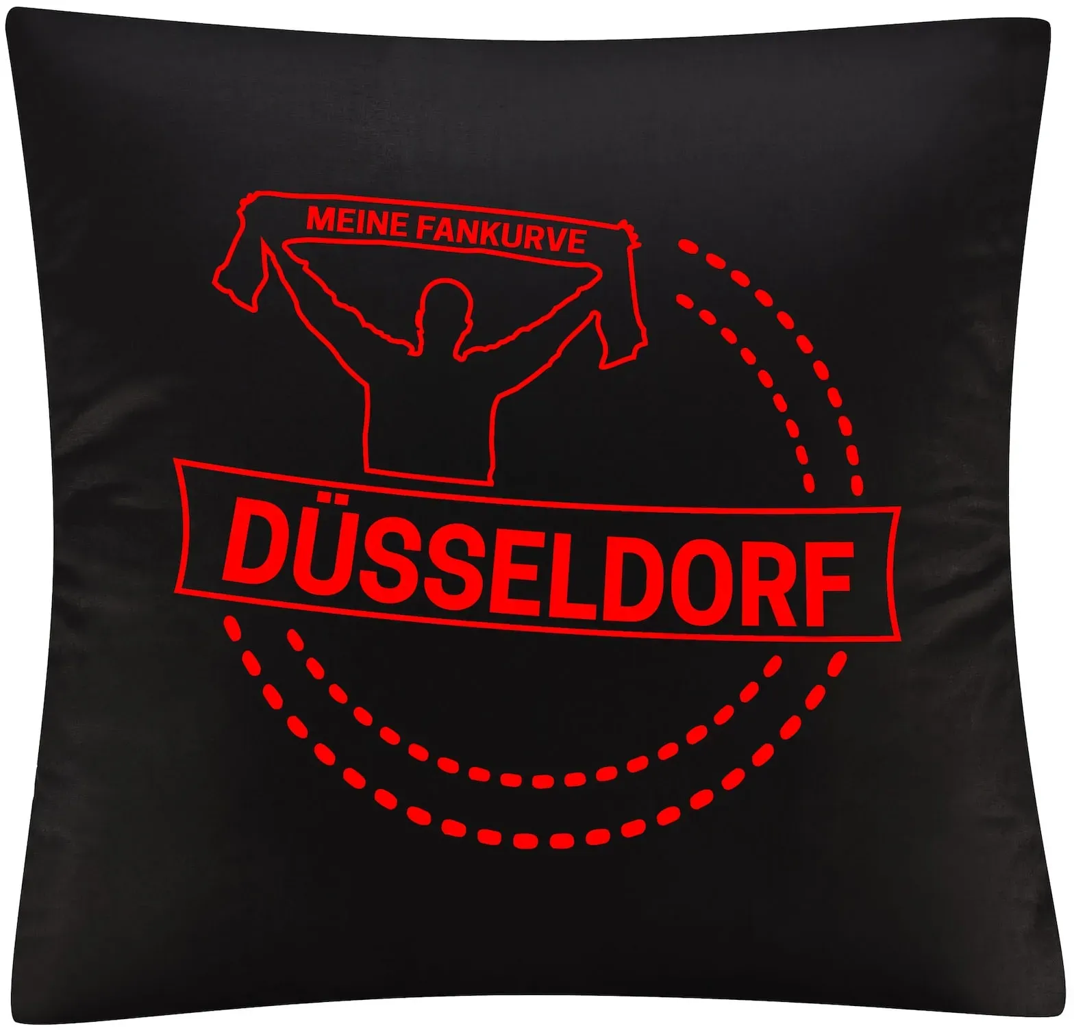 multifanshop® Kissenbezug - Düsseldorf - Meine Fankurve - Druck rot