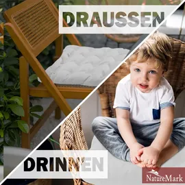 NatureMark Stuhlkissen 40 x 40 cm Weiß