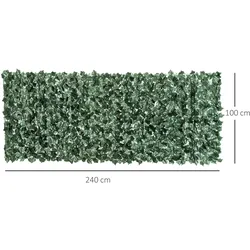 Outsunny - Künstliche Hecke - 240 x 100 cm - dunkelgrün