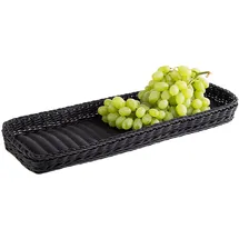 APS 50913 Korb "PROFI LINE", 60 x 20 cm, Höhe 5 cm, Polypropylen, Bäcker-Maß, schwarz