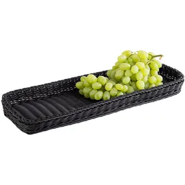 APS 50913 Korb "PROFI LINE", 60 x 20 cm, Höhe 5 cm, Polypropylen, Bäcker-Maß, schwarz
