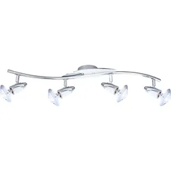 Decken Lampe Leuchte Beleuchtung Metall Chrom Weiß Spot Beweglich Schlaf Zimmer