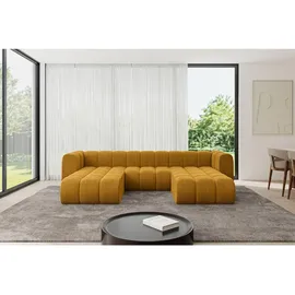 altdecor Wohnlandschaft modulares Sofa Joren-U1 - 319x177x70 cm Senfgelb