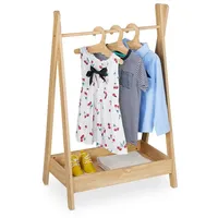 Relaxdays Garderobenständer Bambus Hellbraun