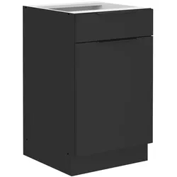 Küchen Unterschrank 50 cm SIENA Schwarz Vollauszug Soft-Close Küche Küchenzeile