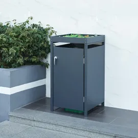 [en.casa] Mülltonnenbox 'Valkeakoski' 1 Tonne 110x59,5x62cm Anthrazit - Dunkelgrau