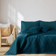 AmeliaHome Ophelia Bettüberwurf 220 x 240 cm Blau/Lila