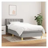vidaXL Boxspringbett 100 x 200 cm Hellgrau