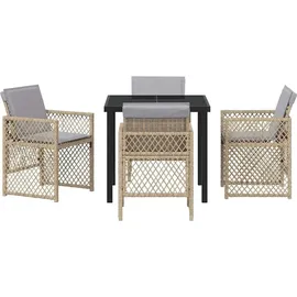 vidaXL Garten Essgruppe 5-tlg. Beige