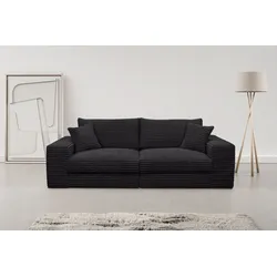 Big-Sofa WERK2 "Rozzana mit viel Platz und aktuellen Bezugsvarianten", grau (anthrazit), B:246cm H:82cm T:105cm, 100% Polyester, Sofas, mit losen Rückenkissen