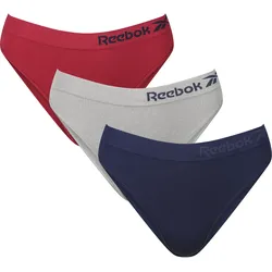 Slip REEBOK "KAMILA", Damen, Gr. M, bunt (rot, navy, grau), Obermaterial: 90% Polyamid, 10% Elasthan, unifarben, eng, Unterhosen, ohne störende Nähte