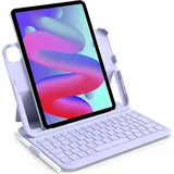 Inateck iPad 10 Generation Hülle mit Tastatur, für iPad 11 Gen. A16 2025 Air 11 Zoll M3/M2 (2025/2024),Air 5/4, Pro 11 4/3/2/1,QWERTZ,Ultraleichte Tastatur mit Stifthalter,AirTap BK2007