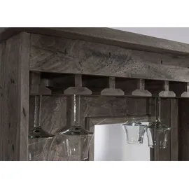 Massivmoebel24 Bar Mango 75x35x170 grau lackiert RAILWAY 241