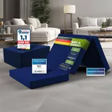 SHOGAZI Klappmatratze 110x200 x 12 cm, Gästematratze klappbar Made in Germany, Faltmatratze VERGLEICHSSIEGER, ultimativer Schlafkomfort, Orthopädischer Kaltschaum - Marine