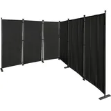 Quick Star Paravent 6 Teilig 340x165cm Stoff Raumteiler Trennwand Balkon Sichtschutz Stellwand Faltbar Schwarz Metall, 340x170 cm, Sonnen- - Garten, &
