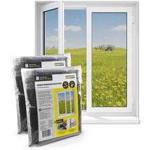 EasyMaxx Fliegengitter mit Klettverschluss 130 x 150 cm schwarz 2 St.