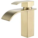 Moderner Goldener Wasserfall-waschtischhahn, Badezimmer-mischbatterie Mit Einstellbarem Warm- Und Kaltwasser